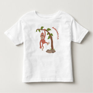 Cute happy baby orangutan cartoon illustration toddler T-Shirt