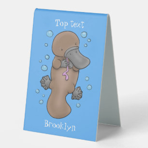 Cute happy baby platypus cartoon illustration