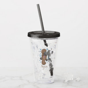 Cute happy baby platypus cartoon illustration acrylic tumbler