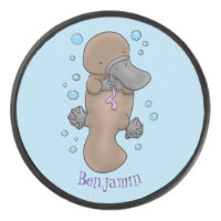 Cute happy baby platypus cartoon illustration