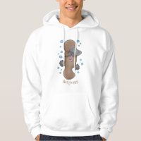 Cute happy baby platypus cartoon illustration
