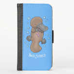 Cute happy baby platypus cartoon illustration case<br><div class="desc">For platypus lovers! This happy baby platypus with bubbles in cartoon illustration style and is great fun.</div>