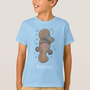 Cute happy baby platypus cartoon illustration T-Shirt