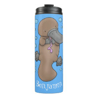 Cute happy baby platypus cartoon illustration