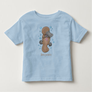 Cute happy baby platypus cartoon illustration toddler T-Shirt