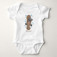 Cute happy baby platypus cartoon personalised