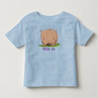 Cute happy baby wombat cartoon illustration