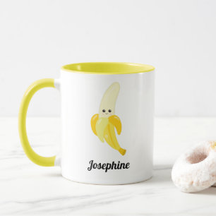 Cute Happy Banana Monogram Mug