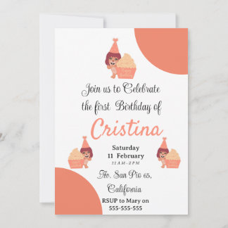 Cute happy bear invitation