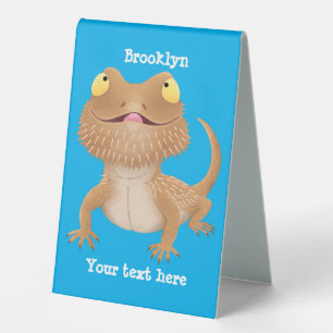 Cute happy bearded dragon lizard cartoon