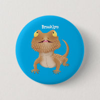 Cute happy bearded dragon lizard cartoon