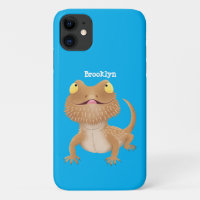 Cute happy bearded dragon lizard cartoon