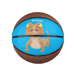 Cute happy bearded dragon lizard cartoon  mini basketball