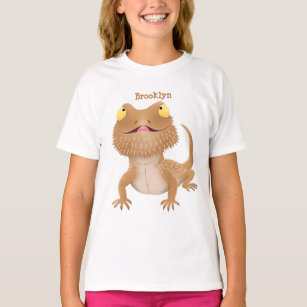 Cute happy bearded dragon lizard cartoon  T-Shirt
