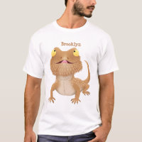 Cute happy bearded dragon lizard cartoon
