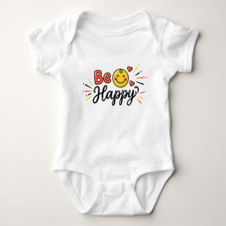 Cute Happy Bebe Baby Face Baby Bodysuit