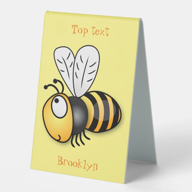 Cute happy bee cartoon illustration (Front)