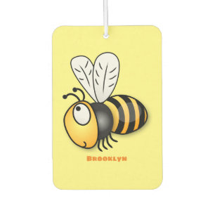 Cute happy bee cartoon illustration car air freshener