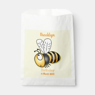 Cute happy bee cartoon illustration favour bag