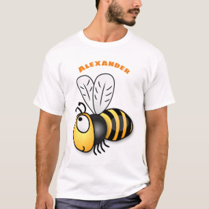 Cute happy bee cartoon illustration T-Shirt