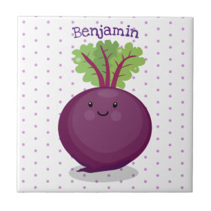 Cute happy beet root kitchen cartoon illustration ceramic tile