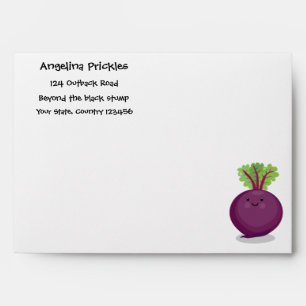 Cute happy beet root kitchen cartoon illustration envelope