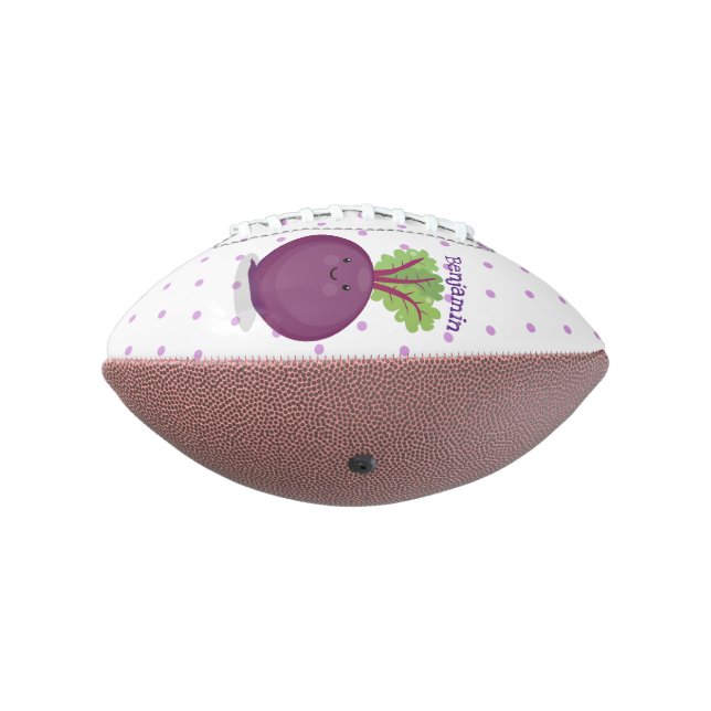 Cute happy beet root kitchen cartoon illustration football (Rotated 270)