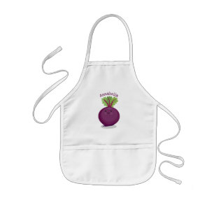 Cute happy beet root kitchen cartoon illustration kids apron