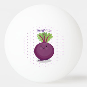 Cute happy beet root kitchen cartoon illustration ping pong ball
