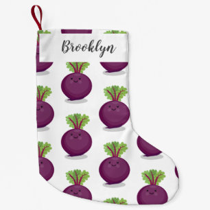 Cute happy beet root kitchen cartoon illustration small christmas stocking