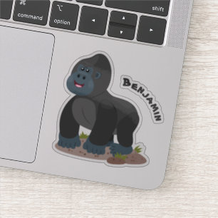 Cute happy big gorilla cartoon illustration