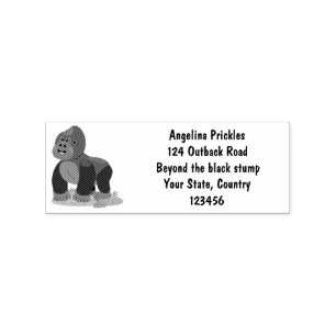 Cute happy big gorilla cartoon illustration rubber stamp