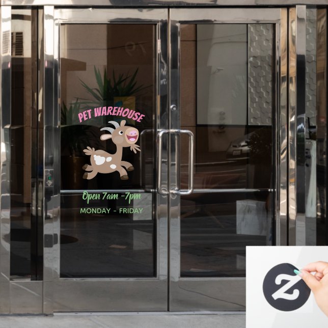 Cute happy billy goat cartoon (Office Door)