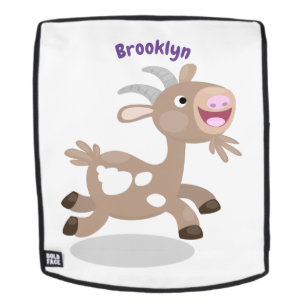 Cute happy billy goat cartoon backpack