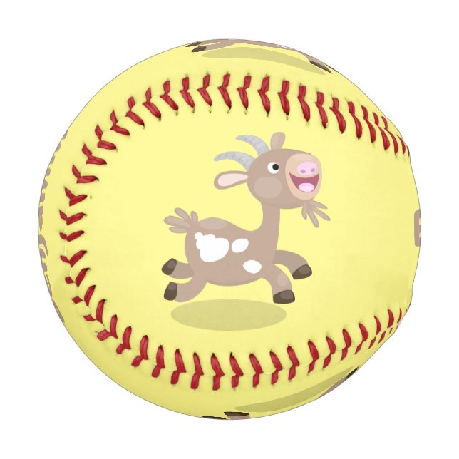 Cute happy billy goat cartoon baseball (Front Left)