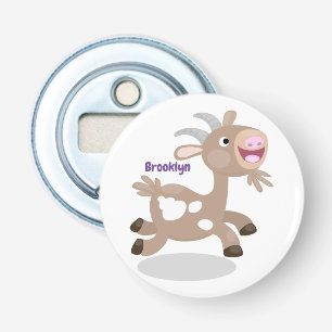 Cute happy billy goat cartoon bottle opener