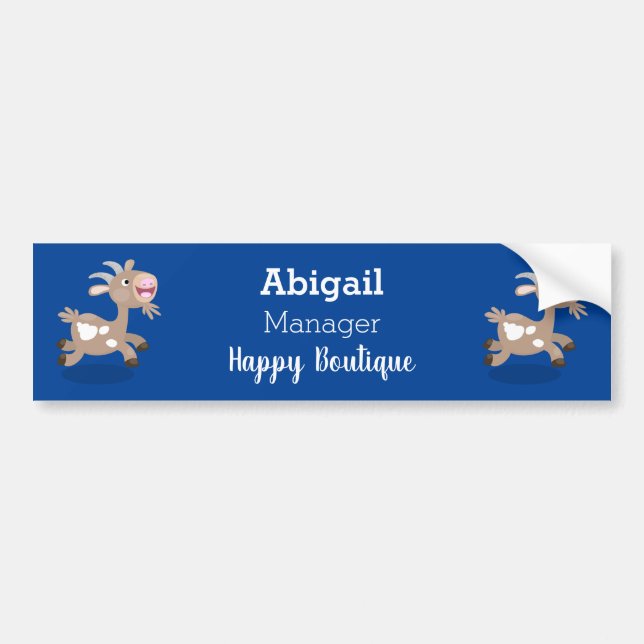 Cute happy billy goat cartoon bumper sticker (Front)