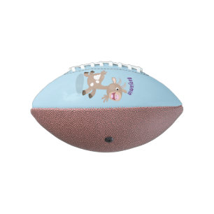 Cute happy billy goat cartoon football