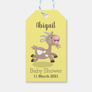Cute happy billy goat cartoon gift tags