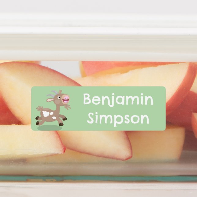 Cute happy billy goat cartoon personalised (Affixed)