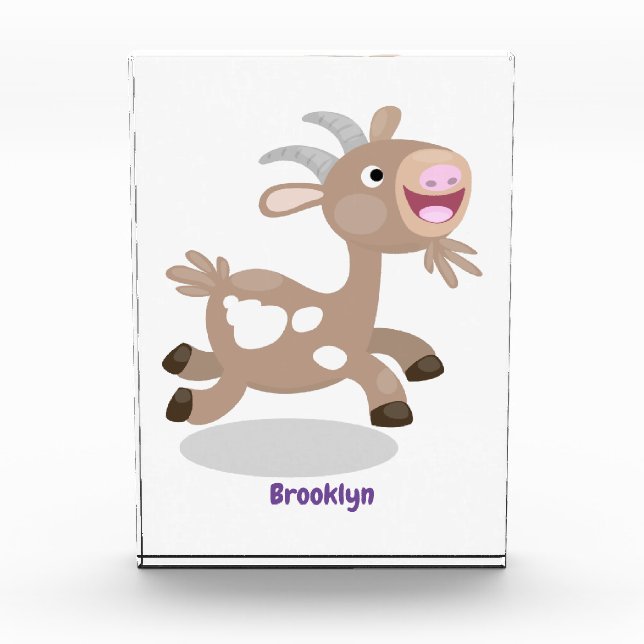 Cute happy billy goat cartoon photo block (Front)
