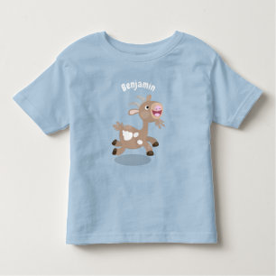 Cute happy billy goat cartoon toddler T-Shirt