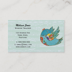 Cute happy bird business card