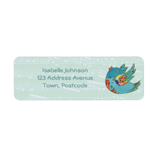 Cute happy bird return address label