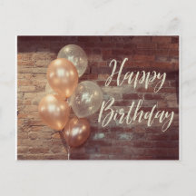Cute Happy Birthday Balloon Postcard