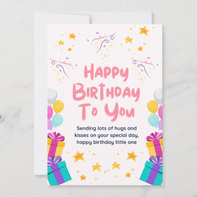 Cute Happy Birthday Card  (Front)