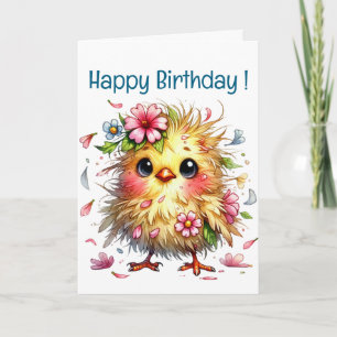 Cute Happy Birthday Chick Card