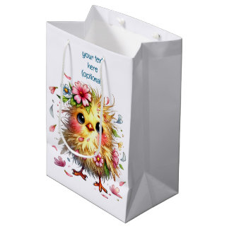 Cute Happy Birthday Chick Medium Gift Bag