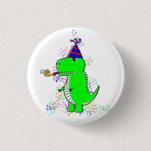 Cute Happy Birthday Dinosaur Confetti 3 Cm Round Badge