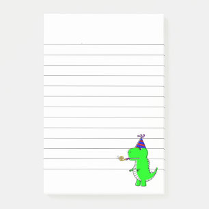 Cute Happy Birthday Dinosaur Lined Post-it Notes